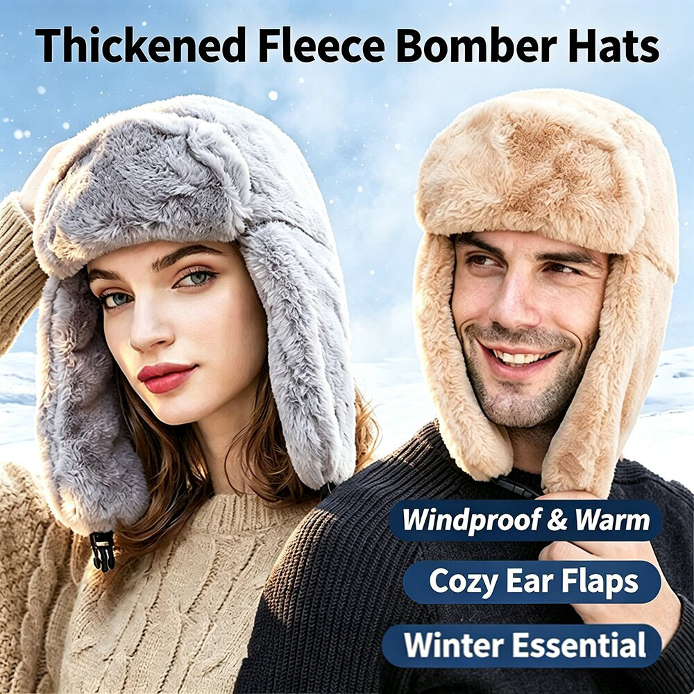 Trapper Hat Ear Flap - Unisex Thick Plush Trapper Hat Russian