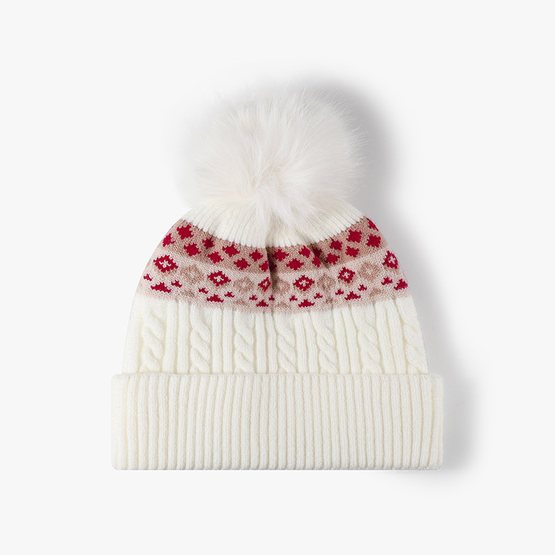 Beanie Cuffed Knit - Double Lined Fair Isle Cable Knit