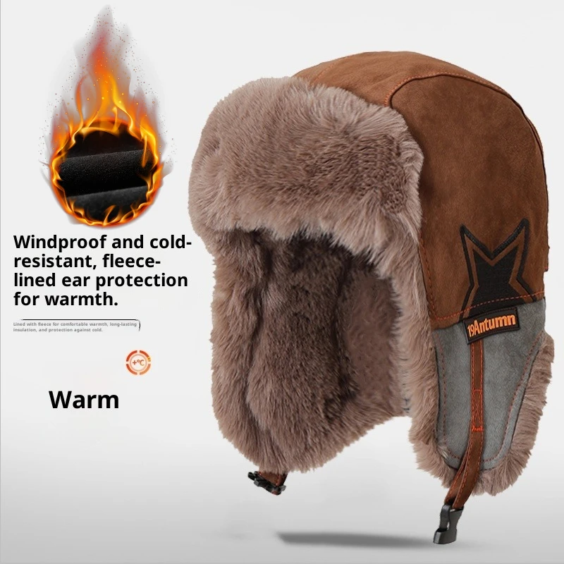 Trapper Hat Ear Flap - Unisex 3-in-1 Winter Trapper Hat Thick