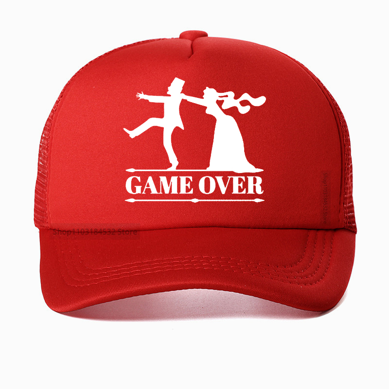Game Over Bride Groom Bachelor - Trucker Cap Mesh ulasan dan harga