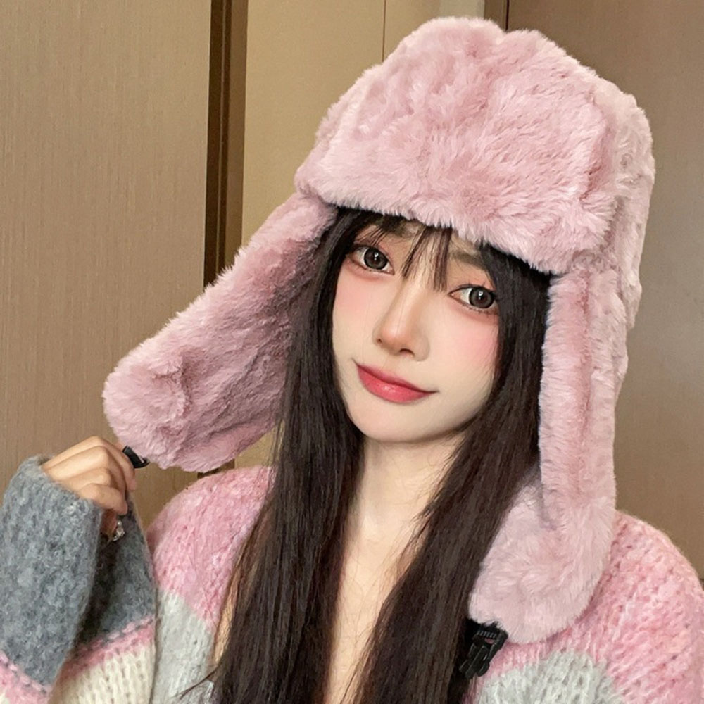 Unisex Thick Plush Trapper Hat - Trapper Hat Ear Flap ulasan dan harga
