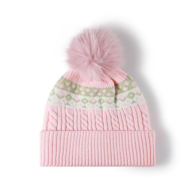 Double Lined Fair Isle Cable K - Beanie Cuffed Knit ulasan dan harga