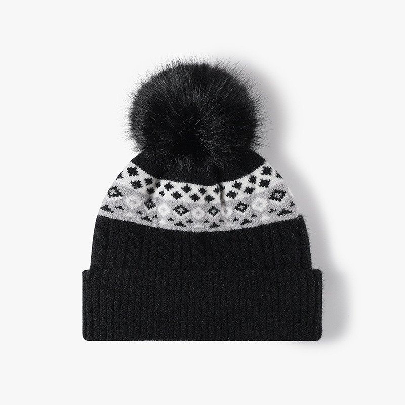 Double Lined Fair Isle Cable K - Beanie Cuffed Knit ulasan dan harga