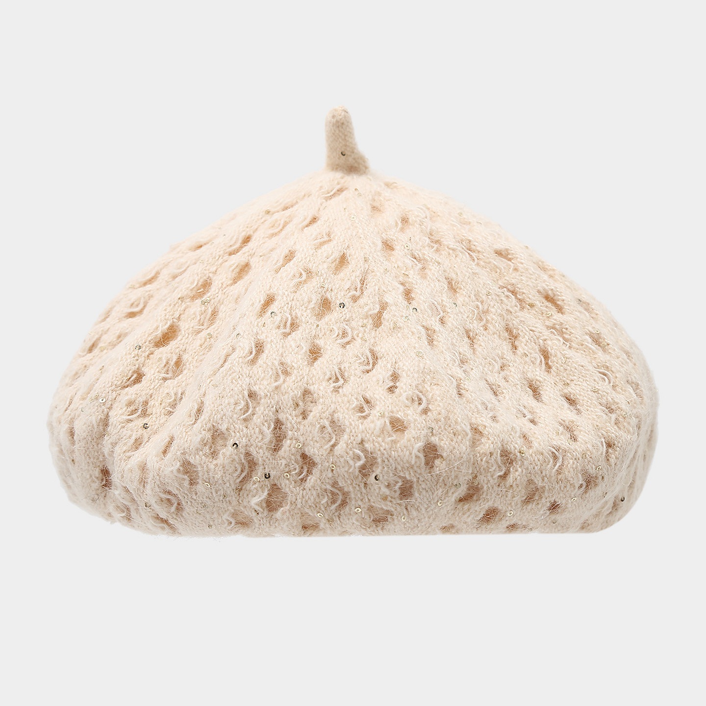 2026 New Women Hollow Out Knit - Beret French Wool ulasan dan harga