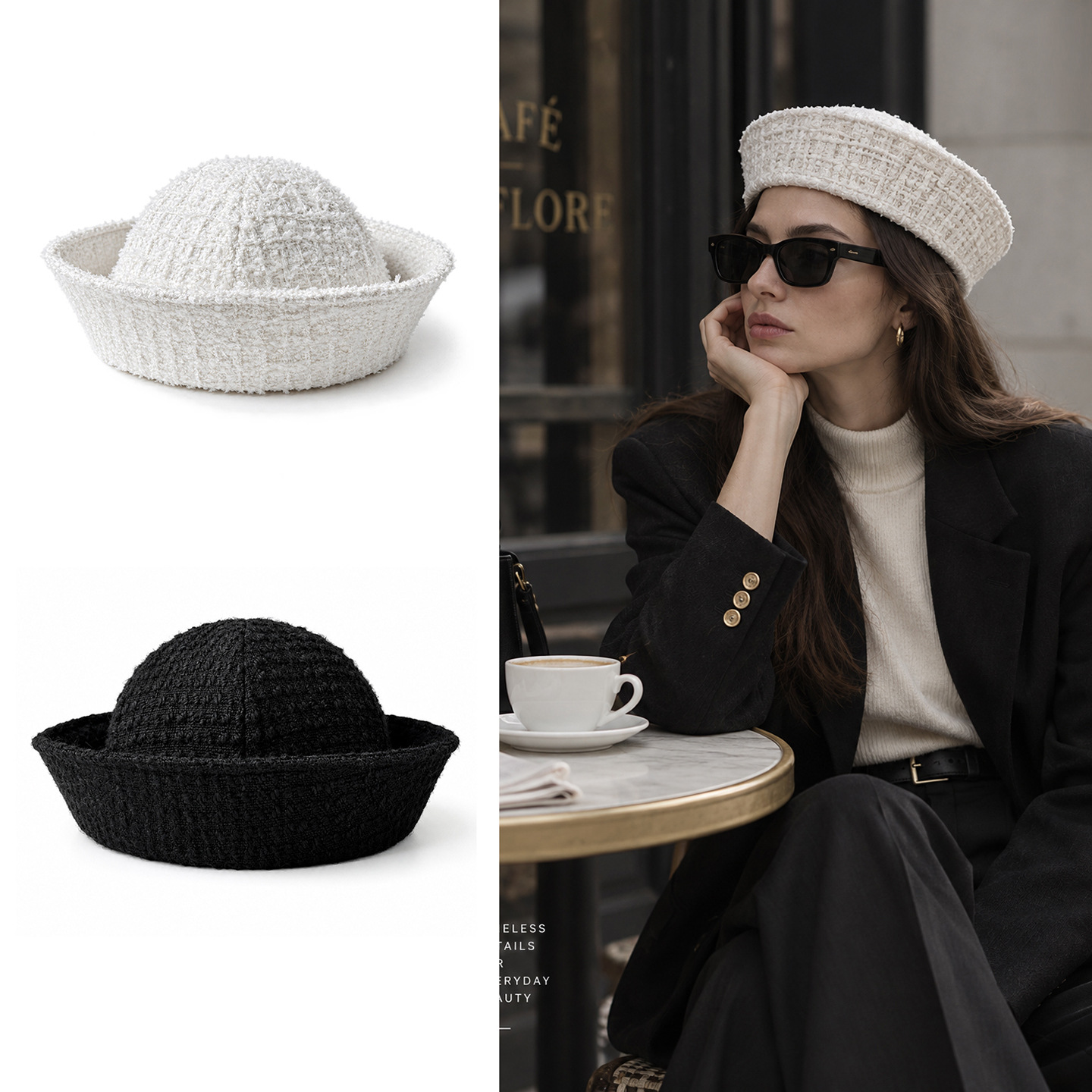 2027 Solid Color French Sailor - Beret French Wool ulasan dan harga