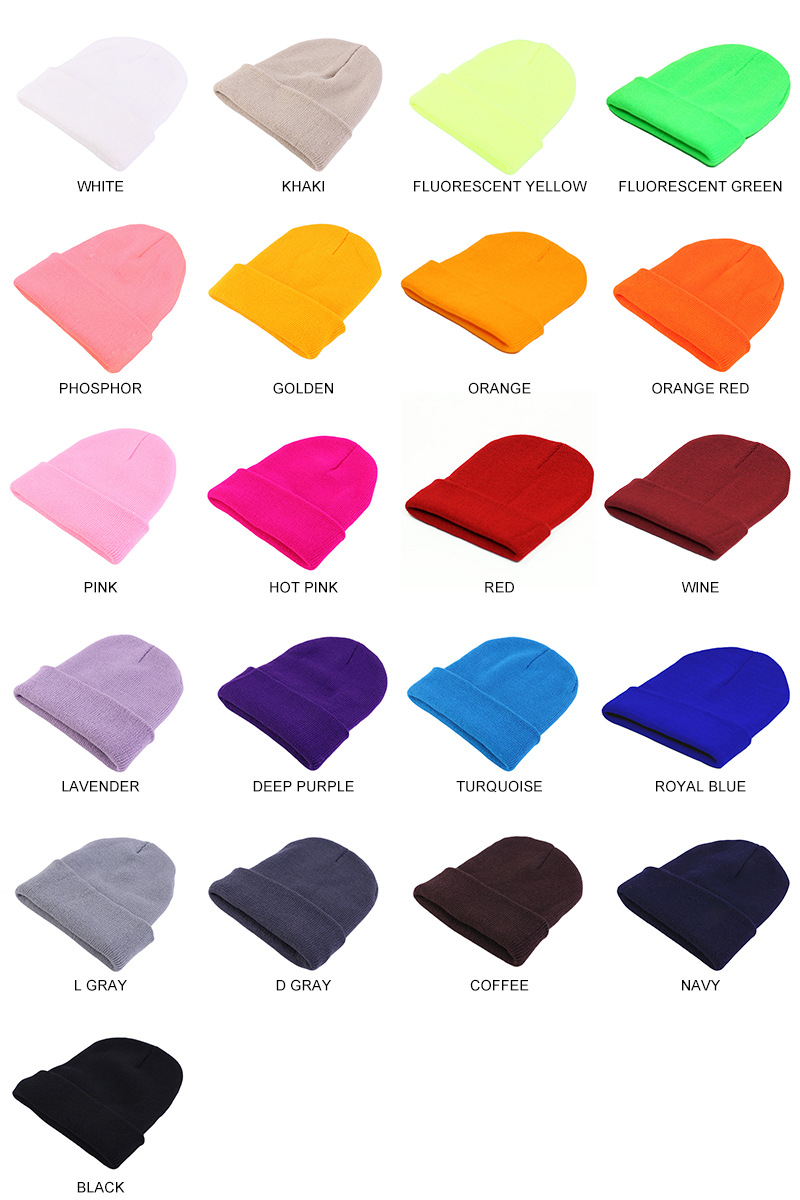 Fashion Solid Color Knit Beani - Beanie Cuffed Knit ulasan dan harga